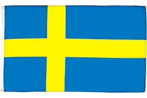 AZ FLAG Flagga Sverige 90x60 cm Banér Svensk Lätt Polyester 2 Öljetter