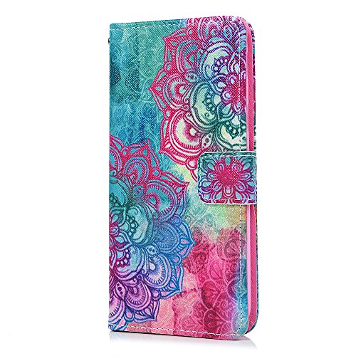 Funda para Samsung Galaxy J7 2017 Libro con Tapa  YOKIRIN Carcasa TPU Silicona Suave Leather Cuero Impresi  n Soporte con Cierre magn  tico Billetera Ranura de Tarjeta - Totem flor