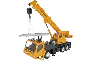 NUOBESTY Crane Truck Toy Remote Control Engineering Construction Vehicle Model Toy for Kids Toddlers