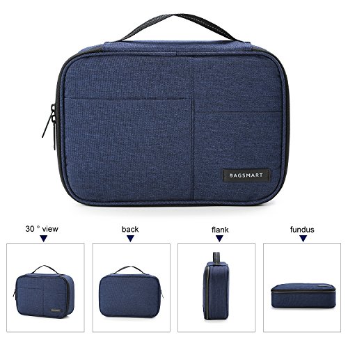 BAGSMART Universaltasche Eletronik Organizer für Kabel, Externe Festplate, ipad mini, Objektive Blau - 5