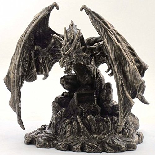 Dragon Bronze Figurine with Treasure Hoard