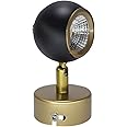 Mufasa 5 Watts Ball Spot 6Inch Black Gold Finish LED Spotlight Focus Light Bedroom Reading Display Vanity Wall Light (Warm White)