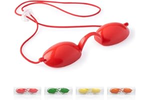 Cezaro - Lunettes de protection anti UV pour Solarium jaune | Masque bronzage sécurité | Cache yeux photothérapie | Luminothérapie | 4 couleurs disponibles