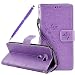Produktbild LG G6 Hülle, Fraelc® LG G6 Schutzhülle Flip Case mit Kartenfach und Standfunktion Schmetterling Muster Ledertasche für LG G6 Handyhülle Lilac