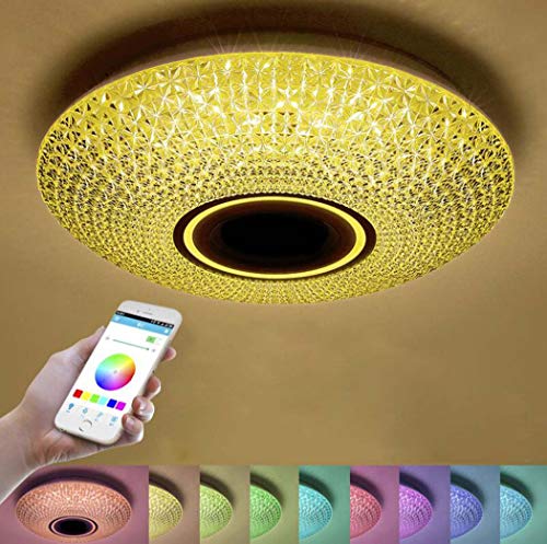 Preisvergleich Produktbild 36W Sternenhimmel LED Deckenleuchte mit Fernbedienung Dimmbar RGB, Bluetooth Lautsprecher Musik Deckenlampe, [APP Kontrolle ] [ Ø40cm ], für Kinderzimmer Schlafzimmer Kinder Geschenk YDYG