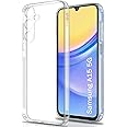 TheGiftKart Back Cover Soft Case for Samsung Galaxy A15 5G | Best Camera Protection | Inbuilt Dust Plugs & Anti-Slip Grip | Ultra Clear Slim Back Cover Case for Samsung A15 5G (Silicone, Transparent)