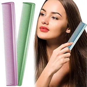 VEDETIC Hair Comb 2 Pc Dressing Comb 18 cm Half Coarse Half Fine Teeth Comb In Multi color Graduated Dressing Comb Pack Of 2