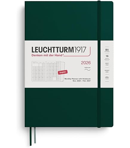 Acheter LEUCHTTURM1917 372648 Agenda Semainier Et Bloc Notes Composition (B5) 2026 Deep Sea En Anglais ? Comparer Chez