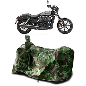 AARTRI - Harley-Davidson Street 750 New BS6 Water Resistant - Dust Proof - Full Bike Scooty Two Wheeler Body Cover for Harley-Davidson Street 750 (Green Multijungle)