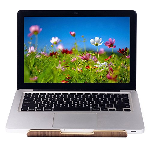 SAMDI Hölzerne Kühlung Ständer | Universal Elegante Halter Halterung Dock aus Holz für MacBook Air/Pro Retina-iPad Pro Tablet Laptop PC Notebook(Braun) - 5