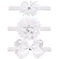 Yueshop 3pcs/Set Baby Kids Girls Bowknot Headband Toddler Elastic Hair Band Headwear Bow for Newborn Infant Toddlers (White)