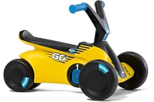 BERG Toys GO2 - Go-kart 2 in 1, per bambini e bambini, per interni ed esterni, 4 ruote, per bambini dai 10 ai 30 mesi, colore: giallo