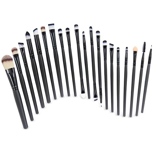 EmaxDesign 20 Stück Make-up Pinsel zum professionellen Auftragen von Lidschatten Eyeliner Foundation Rouge Lippenkosmetik Bürsten für Puder und Flüssiger Cremiger Kosmetik,sowie Pinsel zum Verblenden - 7