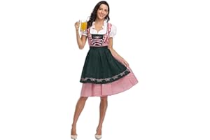 JTLB Midi Dirndl Set Traditional Oktoberfest Embroidery Blouse Aprons Dresses Petticoat Beer Sister Restaurant Waiter Cosplay Maid Wear Costume Beer Girls