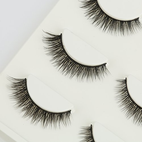 3 Paar Schwarz 3D Handgemachte Natürliche Lange Falsche Wimpern Wimpern Make-up - 5