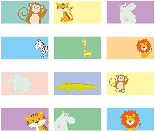 Drawer / Storage Box Labels - Safari Animals (Pack of 12)