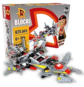 totta mighty raju design building block play set for kids (a 425 pcs play set)-Black