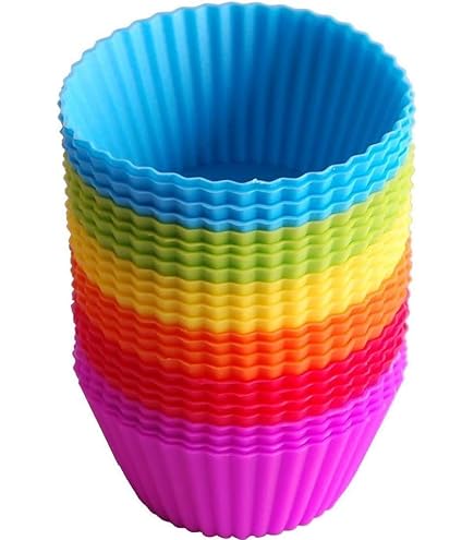 Bicchieri In Silicone Per Muffin - Confezione Da 24 Pezzi Bianchi, Riutilizzabili E Lavabili In Lavastoviglie