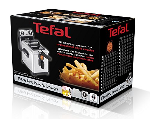 Tefal FR5101 Fritteuse Filtra Pro Inox and Design, Timer, wärmeisoliert, Clean-Oil-System, 2300 W, edelstahl / schwarz - 7