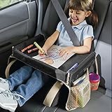 Plateau De Voyage Pliable Pour Enfants | Adaptable Siège Auto & Avion | Rangement Jouets, Gobelets, Crayons - 3