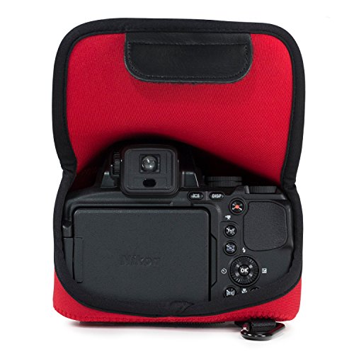 MegaGear MG1114   tui avec Mousqueton en N  opr  ne pour Appareil photo Nikon Coolpix P900 P900S Rouge