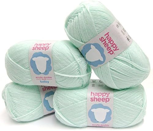 Happy Sheep Baby - 4x 100g Balls of Acrylic Double Knit Yarn - Pale Green