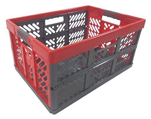 Profi - Klappbox TÜV zert. 45 L bis 50 kg anthrazit / rot Faltbox Transportkiste Kunststoff Box Kiste