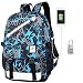 Produktbild Withu Kyd Unisex Cool Jungen Mädchen Herren Damen Outdoor Rucksack Reiserucksack Anime Luminous Rucksack Daypack Schultertasche Laptop Tasche mit USB-Ladeanschluss, USB Blue Graffiti