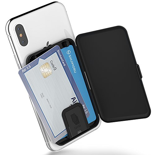 SINJIMORU Smartphone Kartenetui, Kartenhalter/Kartenfach fÃ¼rs Handy/Kreditkartenetui/Visitenkartenetui/Smart Wallet/Handy Kartenhalter/Handy Geldbeutel. Sinji Card Zip, Schwarz.