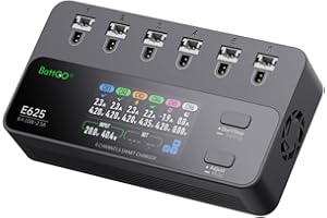 ISDT E625 6-Kanal-Lipo-Batterieladegerät/Entlader, DC USB C, Smart-Ladegerät für RC-Batterien, Balance-Ladegerät für LiPo/LiHV-Batterien