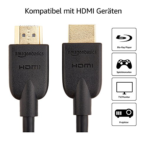 AmazonBasics Hochgeschwindigkeits-HDMI-Kabel 2.0, Ethernet, 3D, 4K-Videowiedergabe und ARC, 1.8m - 3