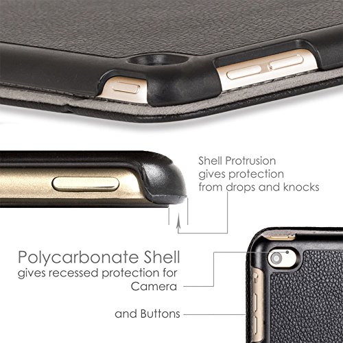 ForeFront Cases® Neue Apple iPad Air Kunstleder Hülle Schutzhülle / Ständer – Magnetische Auto Sleep/Wake-Funktion für 2013 iPad Air + WiFi 16Gb, 32Gb, 64Gb, 128Gb – inkl. Eingabestift – SCHWARZ - 7