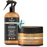 YOON 2'li Vegan Sa&ccedil; Spreyi &amp; Sa&ccedil; Bakım Maskesi 250ml, Hyaluronik Asit, Keratin, Kolajen ve B7 Biotinli İ&ccedil;erikli Kolay Tarama 