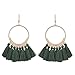 Produktbild Leisial 1 Paare Damen Round Ohrringe Lange Ohrhänger mit Quasten Ohrringe Grün 8.5CM