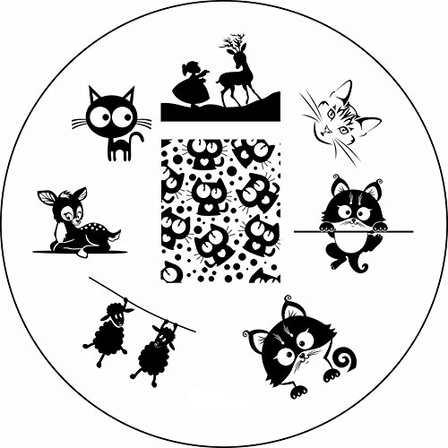 Born Pretty Nail Art Stamping Template Image Plate Cat Deer Sheep