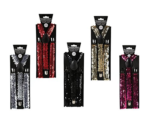 Preisvergleich Produktbild Bada Bing Hosenträger gold Pailetten Glitzer Karneval Verkleiden