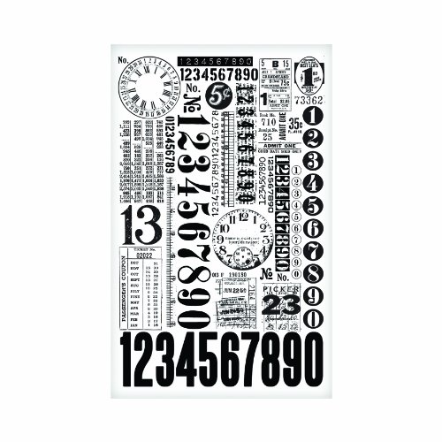 Tim Holtz idea-ology Zahlen Rest reibt, mehrfarbig - 2
