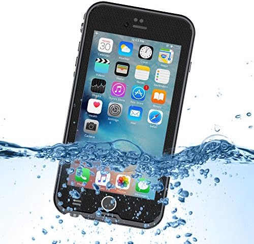 iPhone 6s Plus Waterproof Case, Weggo 6.6ft Underwater IP68 Certified Fully Sealed Waterproof Shockproof Dirtproof Case Cover for Apple iPhone 6 Plus/6s Plus 5.5 inch - Black