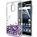 Produktbild Nokia 6 Hülle Glitzer ,***NICHT für Nokia 6 2018** LeYi süße Frauen Mädchen Flüssig Bewegende Treibsand Transparent Dual Slim Dünn TPU Silikon Handyhülle mit HD-Schutzfolie für Nokia 6 Case Cover ZX Purple