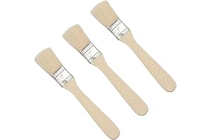 ZKGYUS 3 Stück Backpinsel aus Buchenholz, Grillpinsel, BBQ-Pinsel, Weich und Langlebiges BBQ Pinsel Küchenpinsel für Backen, Kochen, Grillen & Outdoor | Küchenpinsel mit flexiblen Naturborsten