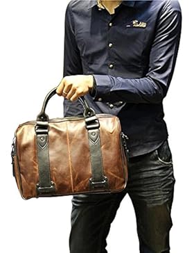 E Support™ Weinlese Herren Braun Leder Kurier Taschen Aktenkoffer Beutel Schulter Schultaschen Handtasche Aktentasche...