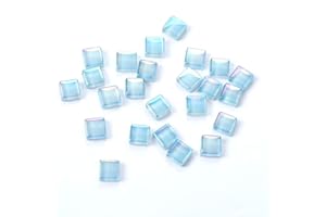 BTMIEY Mixed Color Crystal Mosaic Tiles,200pcs/bag Square Glass Mosaic Tiles for DIY Crafts Supplier Laser Crystall Mosaic Tile Creative Art Material (Sky Blue)
