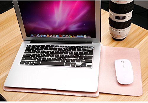 GENORTH® Wasserdicht Mikrofaser PU Leder Laptop Hülle für MacBook Pro 13 Zoll mit innen- und Außenbereich Mauspad(New MacBook Pro 13“ in 2016, Rose Gold) - 3