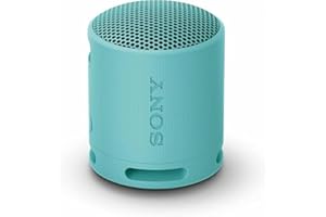 Sony SRS-XB100 - Bezprzewodowy głośnik Bluetooth, przenośny, lekki, podróżny, trwały, wodoodporny i pyłoszczelny IP67, akumulator 16 godz., uniwersalny pasek, zestaw głośnomówiący, niebieski