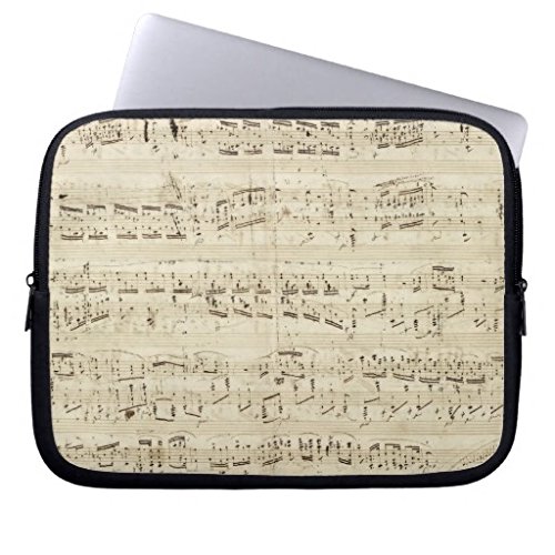 15-15.4 Inch Retro Old Music Notes Music Sheet Laptop Case for Men Computer Sleeve Case Cover Soft Water Resistance Neoprene Laptop Sleeve Both Sides