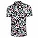 Produktbild Hemden Männer Lässig Hemd Hawaii-Print mit Blumen Slim Fit Kurzarm T-Shirt Herrenhemden Super Komfort Kurzarmhemd Sommerhemd Streetwear Shortsleeve Blusenshirt Sommer Oberteile (XL, Schwarz)