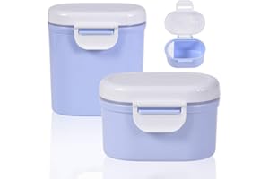 Ksopsdey 2-teiliges Set Baby Milchpulver Behältermilchpulver Container, Milchpulver-Spender, Portable Milchpulver-Vorratsbehälter mit Gleich Macher, für Infant Kleinkind Anzug für die Reise(Blau)