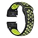 Produktbild YOOSIDE Fenix 5X Silikon Armband, 26mm Edelstahl QuickFit+Weich Wasserdicht Silikon Ersatzarmband Uhrenarmband für Garmin Fenix 5X/Fenix 5X Plus/Fenix 3/Quatix 3/D2 Delta PX/,Schwarz-Grün