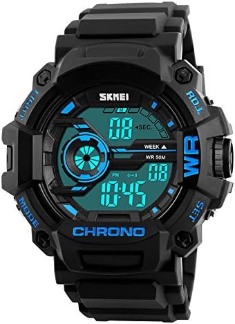 Mens Digital Sports Watch, Outdoors Waterproof Military Army LED Watches, Electronic Luminous Casual Wrist Watch with Alarm Week for Men by DSFGIR