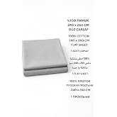 Cottonest%100 Pamuk D&uuml;z &Ccedil;arşaf 240x260 cm &Ccedil;ift Kişilik B&uuml;y&uuml;k Boy &Ccedil;arşaf &ndash; Yumuşak, Nefes Alabilen, Dayanıklı Tek Par&ccedil;a &Uuml;st &Ccedil;a